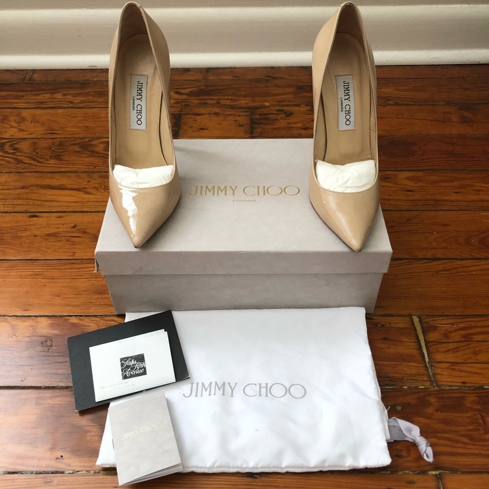 Jimmy Choo Anouk 120 Patent Pointy-Toe Pump